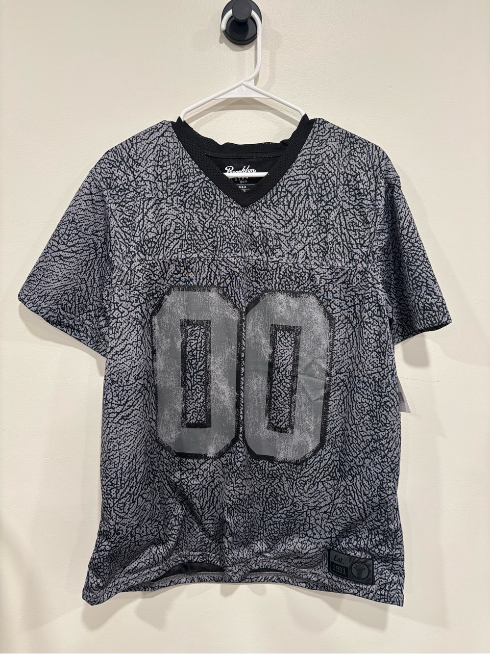 Brooklyn Cloth Black & Gray Graphic '00' Athletic Jersey